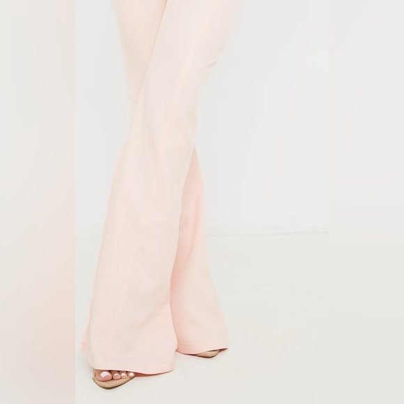 PrettyLittleThing Pale Pink Woven Double Breasted Organza Blazer & Trouser Set 2 - Picture 9 of 10